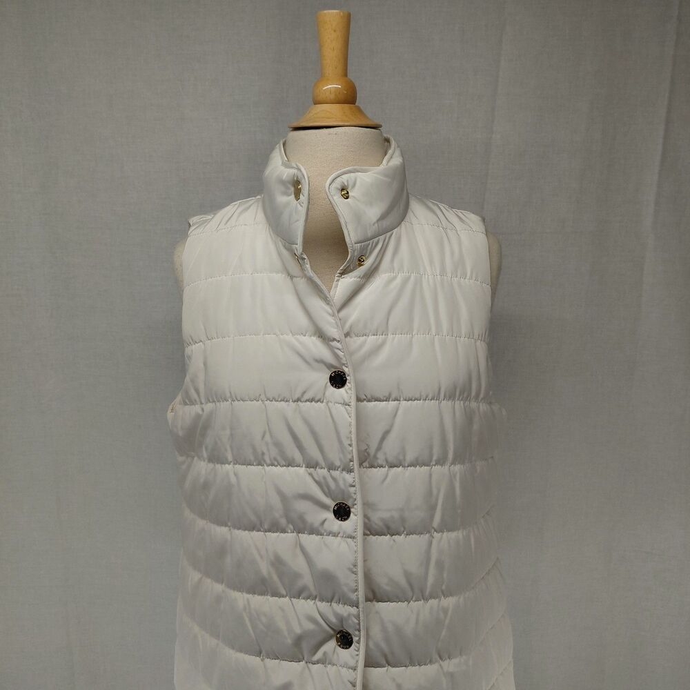 Michael Kors Snap-up Puffer Vest White Size Large - Picture 3 of 8